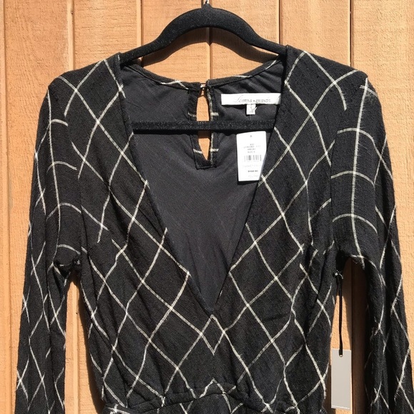 Lovers+Friends Chateau Romper in Black&White Check - Picture 4 of 12